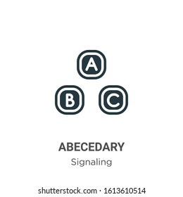 Abecedary glyph icon vector on white background. Flat vector abecedary icon symbol sign from modern signaling collection for mobile concept and web apps design.