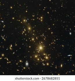 Abell 1703. Is composed of over one hundred different galaxies that act as a powerful gravitational lens. 