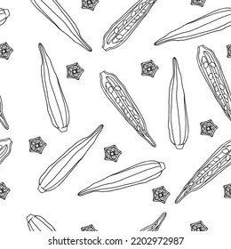 Abelmoschus esculentus or commonly known as Okro, Okra. Chart with everything Okra offers texture