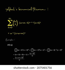 Abel's Binomial Theorem With Example