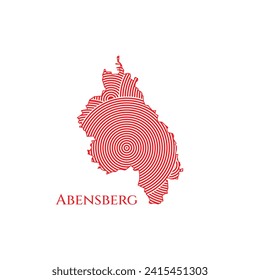 Abensberg Map - World Map International vector template. German region silhouette vector illustration