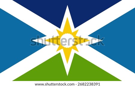 Aberdeen city community flag vector illustration, Brown County, South Dakota, United States of America. Emblem banner Aberdeen city community sticker. Aberdeen flag South Dakota.