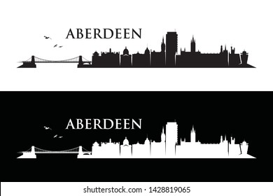 Aberdeen skyline - Scotland, United Kingdom, UK, Great Britain - vector illustration