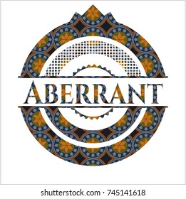 Aberrant arabesque emblem background. arabic decoration.