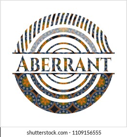  Aberrant arabesque style emblem. arabic decoration.