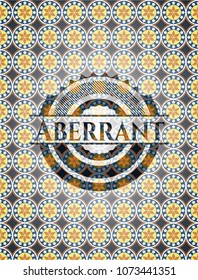  Aberrant arabic emblem background. Arabesque decoration.