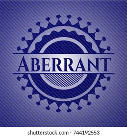 Aberrant badge with denim background