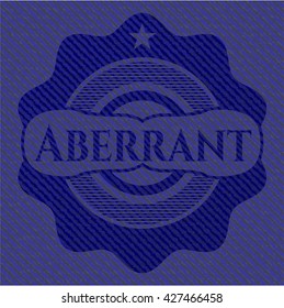 Aberrant badge with denim texture