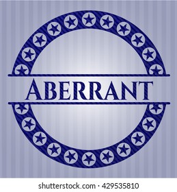 Aberrant badge with jean texture