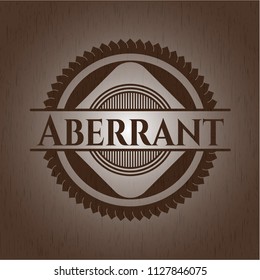 Aberrant badge with wooden background