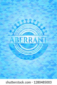 Aberrant light blue emblem. Mosaic background