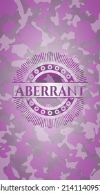 Aberrant pink and purple on camouflaged pattern. Vector Illustration. Detailed. 