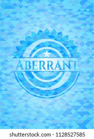 Aberrant realistic sky blue emblem. Mosaic background