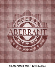 Aberrant red emblem with geometric pattern. Seamless.
