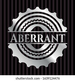 Aberrant silvery emblem or badge. Vector Illustration. Mosaic.