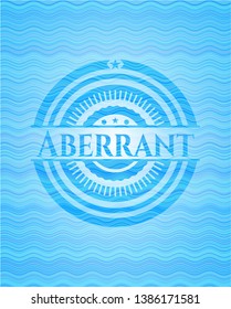 Aberrant sky blue water emblem. Vector Illustration. Detailed.