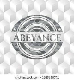 Abeyance grey emblem with cube white background