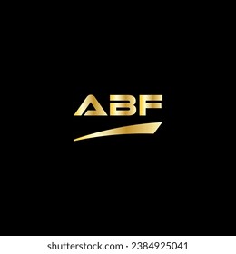 ABF initial letter logo on black background with gold color. modern font, minimal, 3 letter logo, clean, eps file for website, business, corporate company. ABF modern logo templet in illustrator.