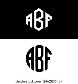 Logo de ABF. Diseño A B F. Letra blanca ABF. ABF, diseño de logotipo de letra B F. Letra inicial ABF vinculada círculo mayúscula monograma logo. Vector con logotipo de letra B F