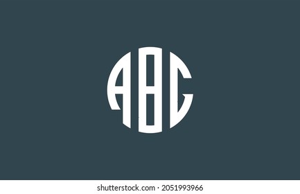 ABG Alphabet Letters Initial Circle Monogram Logo svg