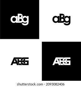 abg letter initial monogram logo design set svg