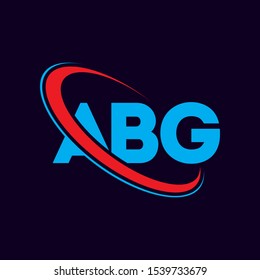 ABG letter Logo design, ABG letter, ABG design with blue and red color svg