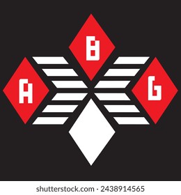 ABG letter logo vector design  red an white, black color background ABG letter logo - icon design
 svg