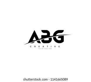 ABG Swoosh Cut Logo Design svg