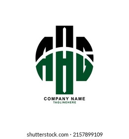 Diseño de logotipo de tres letras con fondo blanco