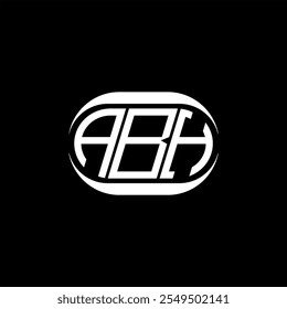Projeto do logotipo do monograma abstrato da ABH. ABH monograma único moderno plano abstrato carta logotipo design.
