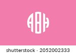 ABH Alphabet Letters Initial Circle Monogram Logo