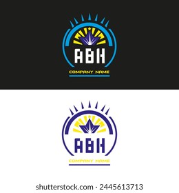Diseño del Vector del logotipo de la letra de ABH sobre fondo de color blanco y negro Diseño del logotipo de la letra de ABH
