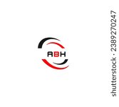ABH logo. A B H design. White ABH letter. ABH, A B H letter logo design. Initial letter ABH linked circle uppercase monogram logo. A B H letter logo vector design. 