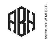 ABH Logo Design. Initial Letter ABH Monogram Logo using Hexagon shape