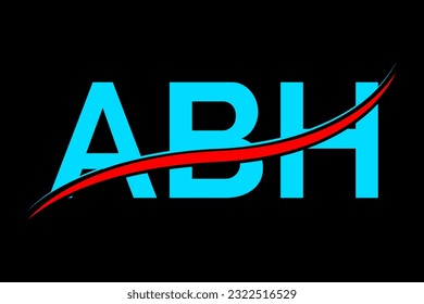 ABH logo. ABH latter logo with double line. ABH latter. ABH logo for technology, business and real estate brand