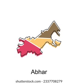 Abhar City of Iran map vector illustration, vector design template