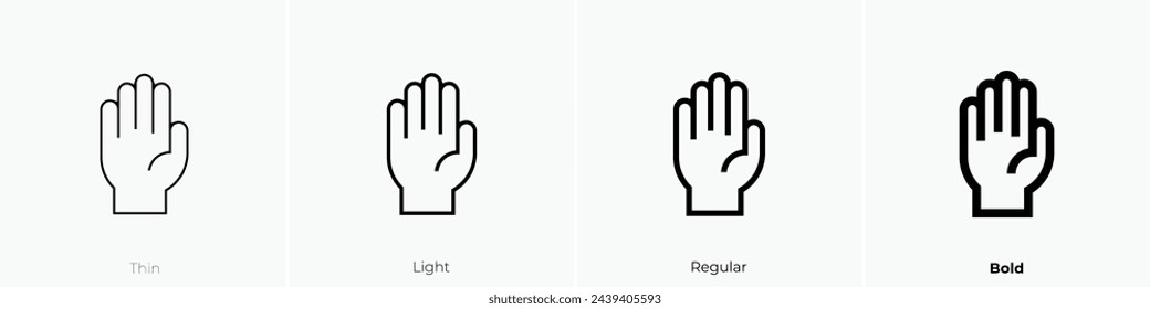 abhaya mudra icon. Thin, Light Regular And Bold style design isolated on white background