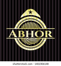 Abhor gold emblem or badge. Vector Illustration. Detailed.