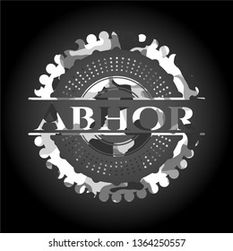 Abhor grey camouflaged emblem