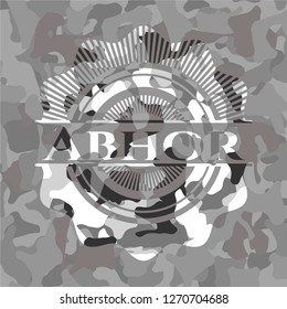 Abhor on grey camouflage pattern