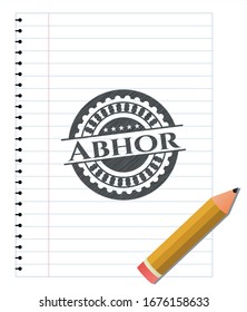 Abhor pencil effect. Vector Illustration. Detailed.