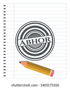 Abhor pencil emblem. Vector Illustration. Detailed.