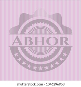 Abhor pink emblem. Retro