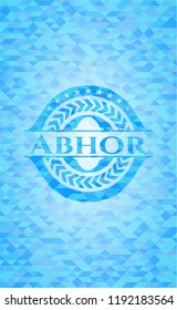 Abhor realistic light blue mosaic emblem