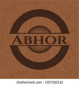 Abhor realistic wooden emblem