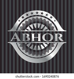 Abhor silver badge or emblem. Vector Illustration. Mosaic.