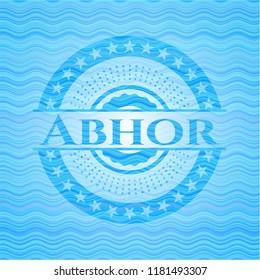 Abhor water concept style badge.