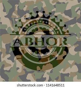 Abhor written on a camouflage texture