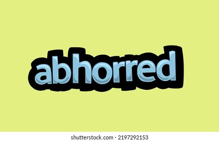 ABHORRED writing vector design on a yellow background very simple and very cool