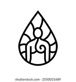 abhyanga ayurveda line icon vector. abhyanga ayurveda sign. isolated contour symbol black illustration